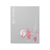 Flamingo Liebe Side Text Notizblock horizontal (Rotiert)