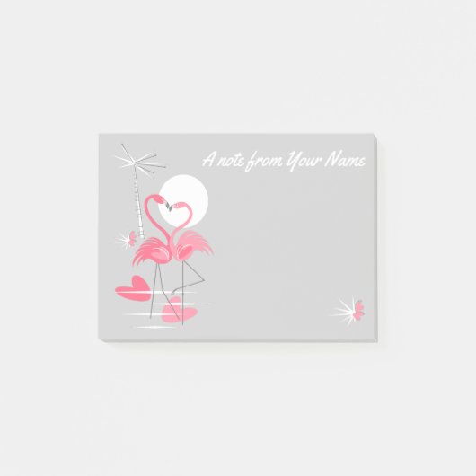 Flamingo-Liebe Slim Text Post-it-Notizen Post-it Klebezettel (Vorderseite)