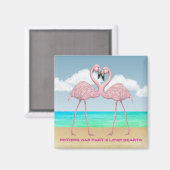 Flamingo Liebe Square Magnet (Vorderseite/Rückseite)