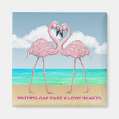 Flamingo Liebe Square Magnet (Vorne)