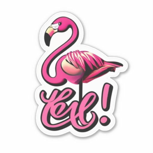 Flamingo Liebe Stick It mit Flair Aufkleber (Vorderseite)
