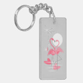 Flamingo-Liebe Text Schlüsselanhänger Acrylrechtec (Vorderseite links)