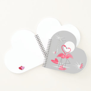 Flamingo Liebe Text zurück Notebook Herz Notizblock