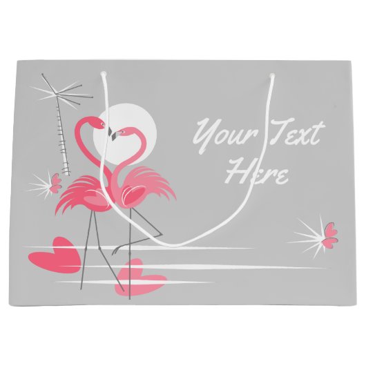 Flamingo Liebe Textgeschenktasche groß Große Geschenktüte (Vorderseite)