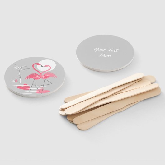 Flamingo Liebe Texthandschuh rund Fächer (Non-assembled)