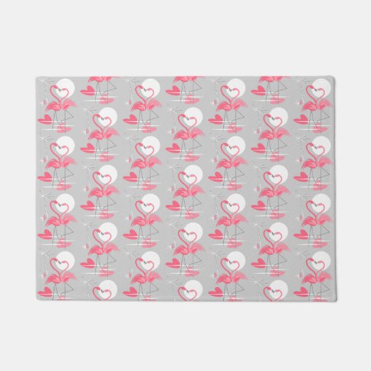 Flamingo Liebe Tiled Doormat Fußmatte (Vorderseite)