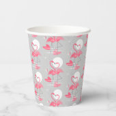 Flamingo Liebe Tiled Pappbecher (Rückseite)