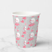 Flamingo Liebe Tiled Pappbecher (Rechts)