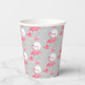 Flamingo Liebe Tiled Pappbecher (Vorderseite)