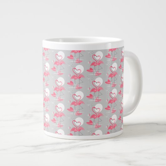 Flamingo Liebe Tiled Tasse Jumbo (Vorderseite Rechts)