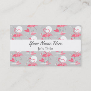 Flamingo Liebe Tiled White Strip Visitenkarte