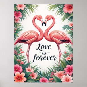 Flamingo Liebe Tropical Art Poster
