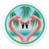 Flamingo-Liebe (Tropical Valentine) Keramikknauf (Vorderseite)