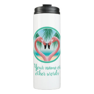 Flamingo Liebe (Tropischer Valentinstag) Thermobec Thermosbecher