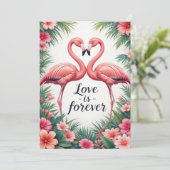 Flamingo Liebe Tropisches Dekor (Stehend Vorderseite)
