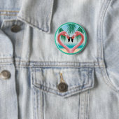 Flamingo-Liebe (Tropisches Valentin) Button (Beispiel)