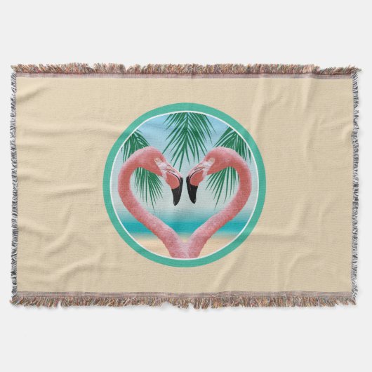 Flamingo-Liebe (Tropisches Valentin) Decke (Vorderseite)