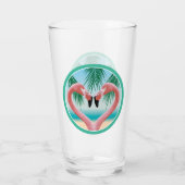 Flamingo-Liebe (Tropisches Valentin) Glas (Rückseite)