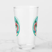 Flamingo-Liebe (Tropisches Valentin) Glas (Links)