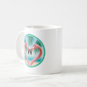 Flamingo-Liebe (Tropisches Valentin) Kaffeetasse (Vorderseite Links)