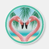 Flamingo-Liebe (Tropisches Valentin) Magnet (Vorne)
