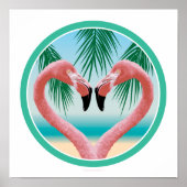 Flamingo-Liebe (Tropisches Valentin) Poster (Vorne)