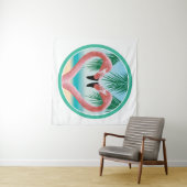 Flamingo-Liebe (Tropisches Valentin) Wandteppich (Beispiel (Horizontal))