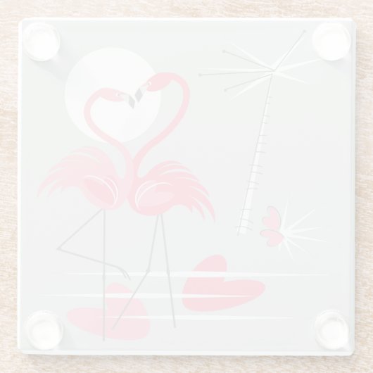 Flamingo Liebe Untersetzer (Rückseite)