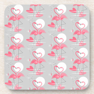Flamingo-Liebe Untersetzer-Korkenkorb zurück Getränkeuntersetzer