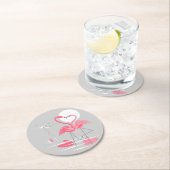 Flamingo Liebe Untersetzer rund (Vor Ort)