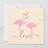 Flamingo Liebe Valentines Flachkarte (Vorderseite)