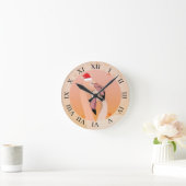 Flamingo-Liebe, Weihnachten Runde Wanduhr (Zuhause)