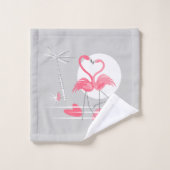 Flamingo Liebe Wide Handtuch Set (Waschlappen)