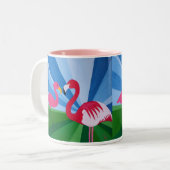 Flamingo-Liebe? Zweifarbige Tasse (Vorderseite Links)