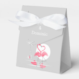 Flamingo-Liebes-Namen und Datum Favoritenbox Zelt Geschenkschachtel
