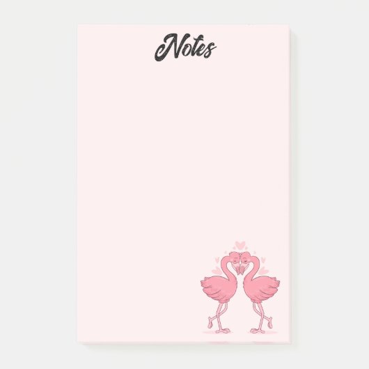 Flamingo-Liebes-Post-it-Notes Post-it Klebezettel (Vorderseite)