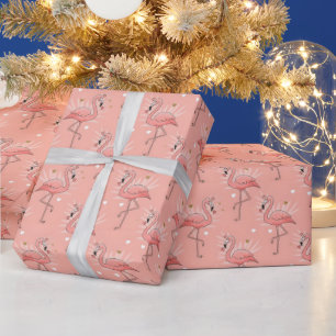Flamingo-Liebesmuster Valentinstag Geschenkpapier