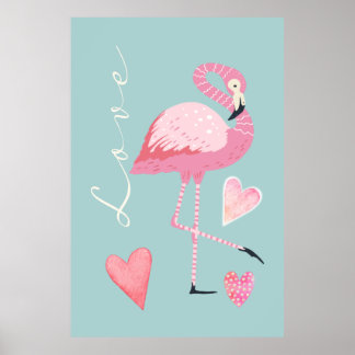 Flamingo-Liebesposter Rosa Poster