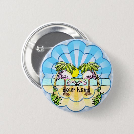 Flamingo Liebhaber Button (Vorne & Hinten)