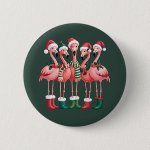 Flamingo-Liebhaber-Geschenk Weihnachten Fröhliche Button