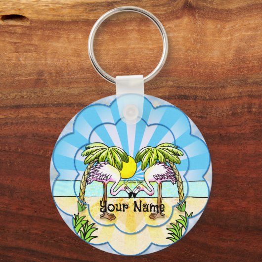 Flamingo Liebhaber Schlüsselanhänger (Vorderseite)