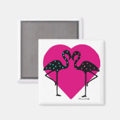 Flamingo liebt Magnet (Vorderseite/Rückseite)