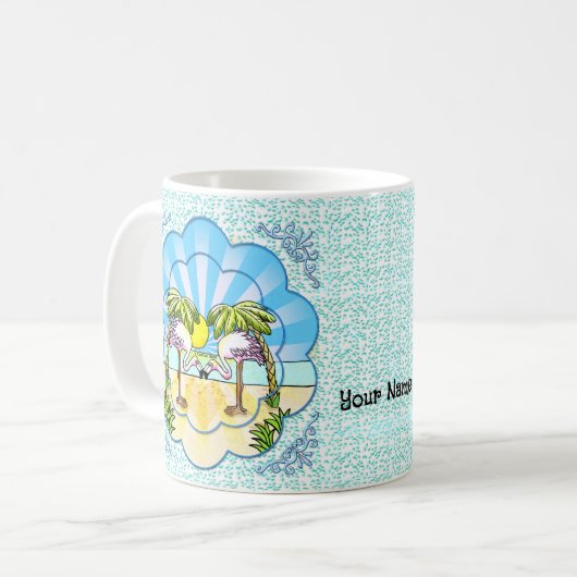 Flamingo liebt Tasse (Vorderseite Links)