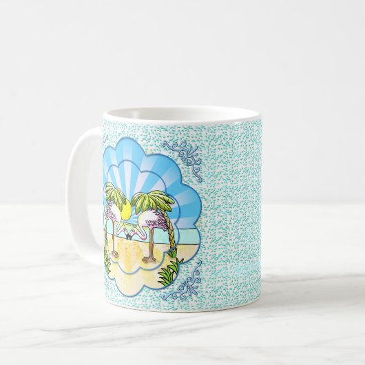 Flamingo liebt Tasse (Vorderseite Links)