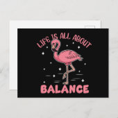 Flamingo Life dreht sich alles um Balance Postkarte (Vorne/Hinten)