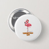 Flamingo Lighten Up Frohe Weihnachten Button (Vorne & Hinten)