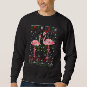 Flamingo Lights geknackt Ugly Sweater Christmas An Sweatshirt (Vorderseite)