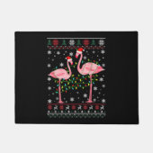 Flamingo Lights Ugly Sweater Weihnachtslebewesen Fußmatte (Vorderseite)