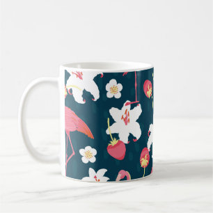 Flamingo-Lilien: Tropisches Vintage-Design. Kaffeetasse