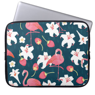 Flamingo-Lilien: Tropisches Vintage-Design. Laptopschutzhülle